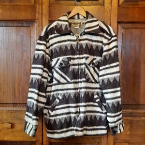 RARE Vintage 1960s Mackinaw Woolens Southwestern Pattern Cruiser Jacket Size L